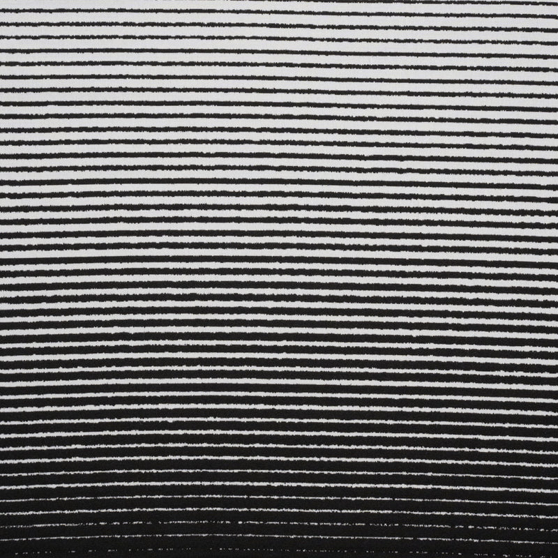 Black and White Striped Polyester Textured Woven