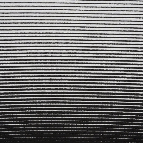 Black and White Striped Polyester Textured Woven