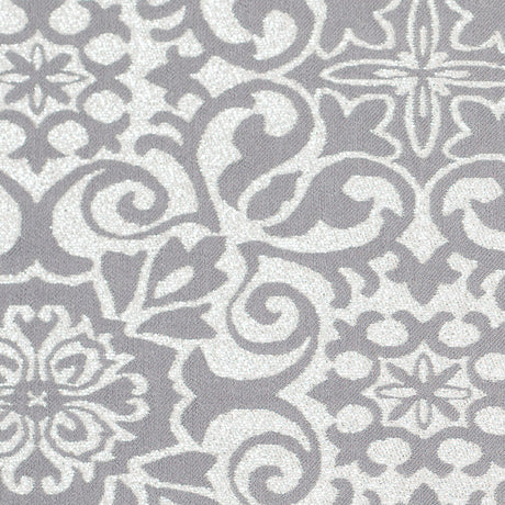Metallic Silver, White, and Gray Stretch Acrylic Brocade
