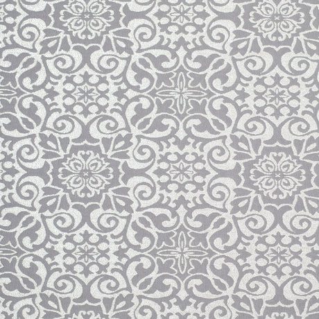 Metallic Silver, White, and Gray Stretch Acrylic Brocade