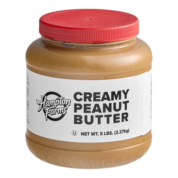 Hampton Farms Creamy Peanut Butter 5 lb. - 6/Case