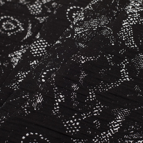 Black and White Abstract Wrinkled Polyester Woven