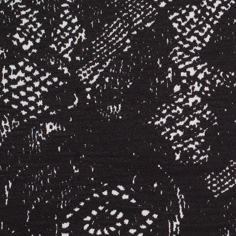 Black and White Abstract Wrinkled Polyester Woven