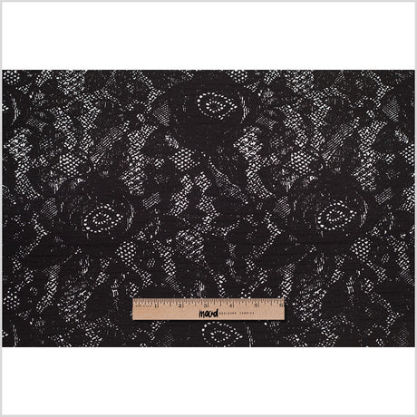 Black and White Abstract Wrinkled Polyester Woven