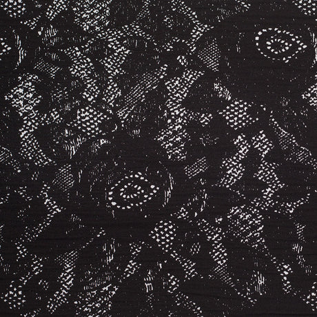 Black and White Abstract Wrinkled Polyester Woven