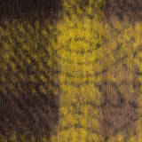 Medium Green/Brown/Black Plaid and Patterned Bonded Lamb Leather and Wool
