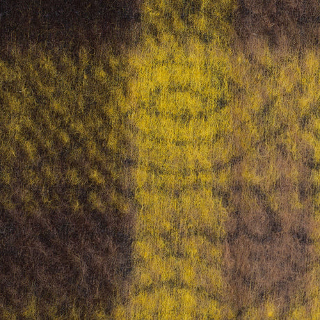 Medium Green/Brown/Black Plaid and Patterned Bonded Lamb Leather and Wool