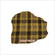 Medium Green/Brown/Black Plaid and Patterned Bonded Lamb Leather and Wool