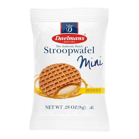 Daelmans Individually Wrapped Mini Honey Stroopwafels - 200/Case