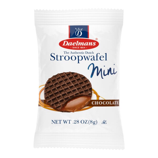 Daelmans Individually Wrapped Mini Chocolate Stroopwafels - 200/Case