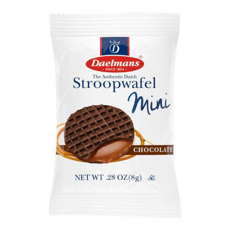 Daelmans Individually Wrapped Mini Chocolate Stroopwafels - 200/Case
