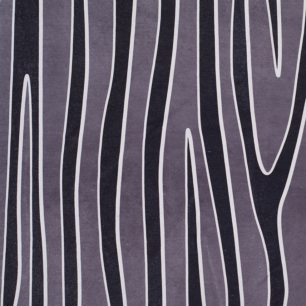 Medium Gray/Black Zebra Printed Stretch Lamb Leather