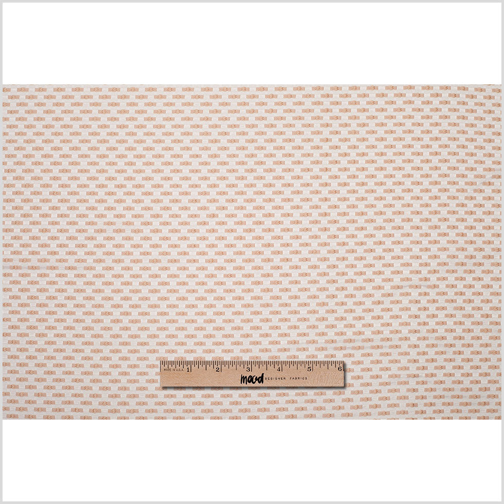 Beige on Ivory Polka Dotted Polyester Jacquard