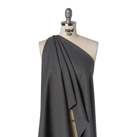 Italian Light Gray Wool-Spandex Suiting