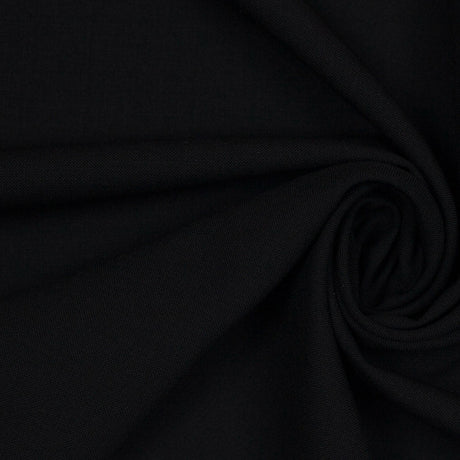 Italian Black Wool-Spandex Suiting