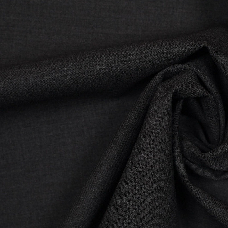 Italian Dark Gray Wool-Spandex Suiting