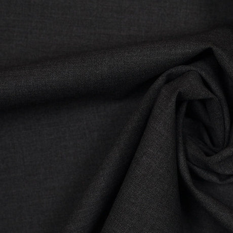 Italian Dark Gray Wool-Spandex Suiting