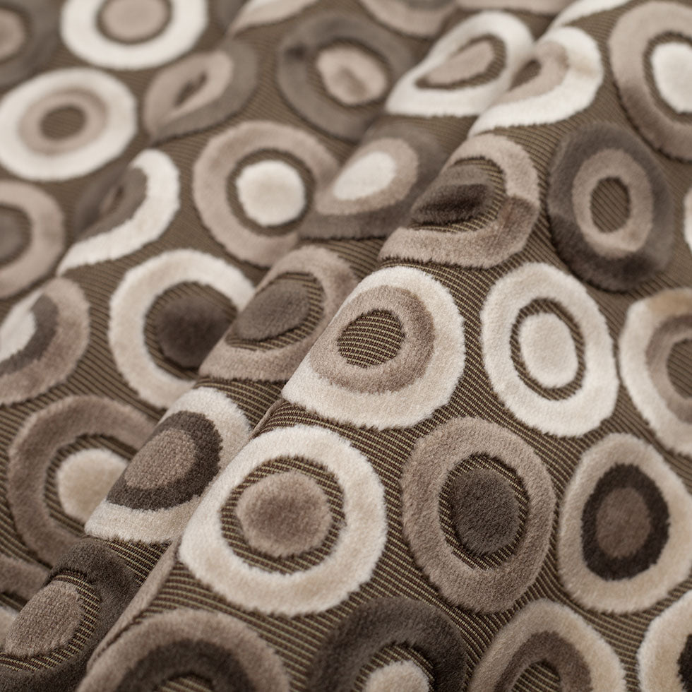 Gray/Beige Geometric Velvet