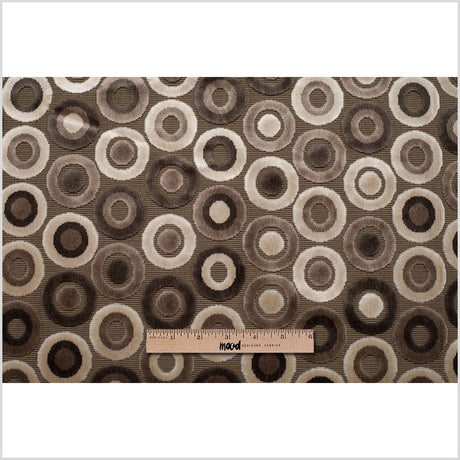 Gray/Beige Geometric Velvet