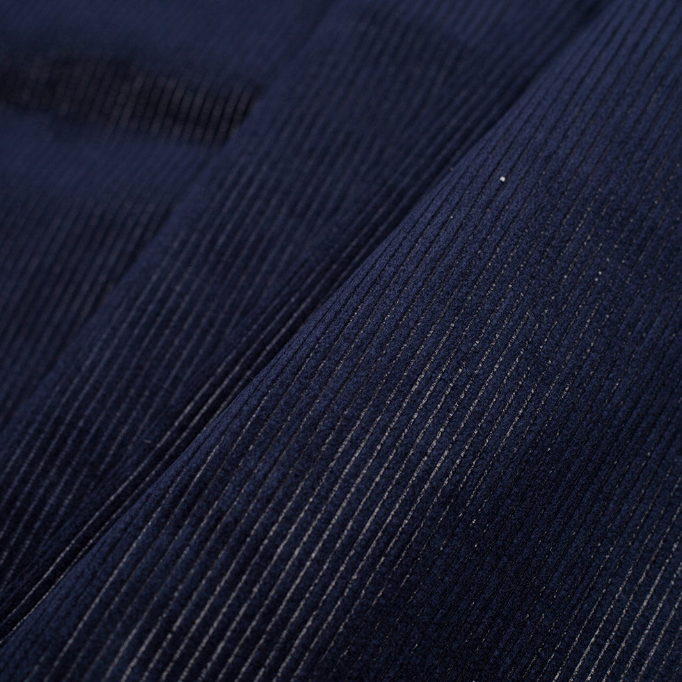 Navy Ribbed Velvet