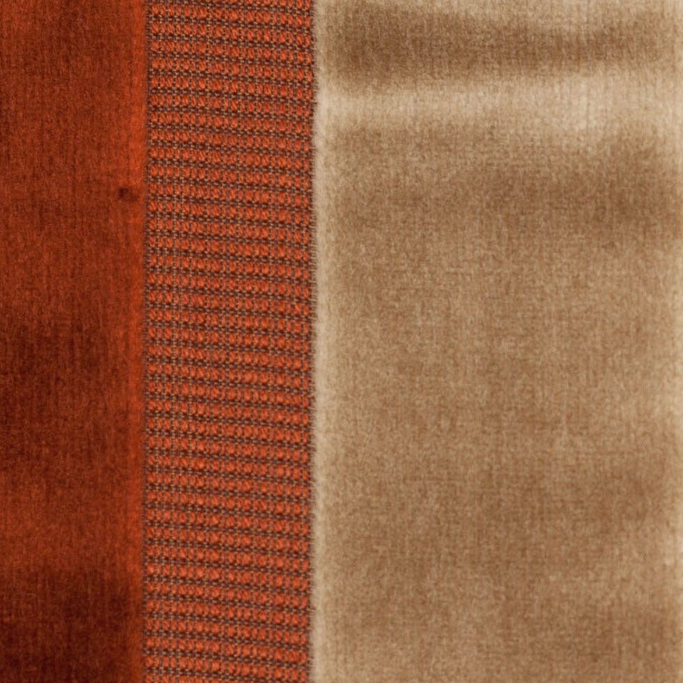 Beige/Rust Striped Velvet