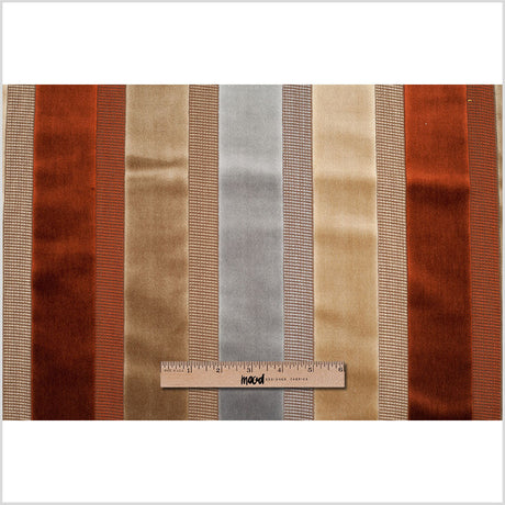 Beige/Rust Striped Velvet