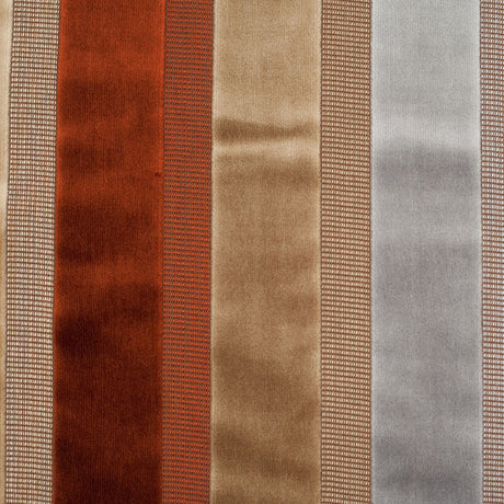 Beige/Rust Striped Velvet