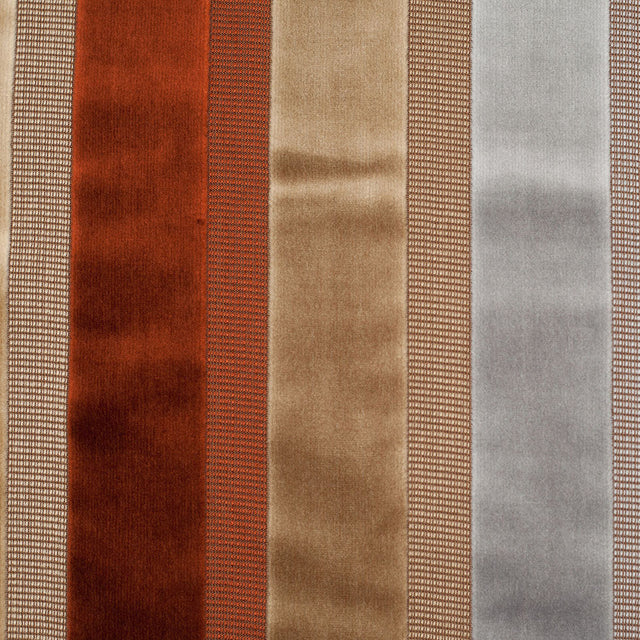 Beige/Rust Striped Velvet
