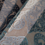 Blue/Brown Stiped Damask Cut-Out Velvet