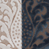 Blue/Brown Stiped Damask Cut-Out Velvet