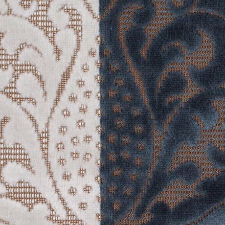 Blue/Brown Stiped Damask Cut-Out Velvet