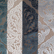 Blue/Brown Stiped Damask Cut-Out Velvet
