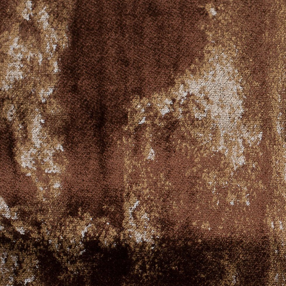 Metallic Brown/Gold Abstract Velvet