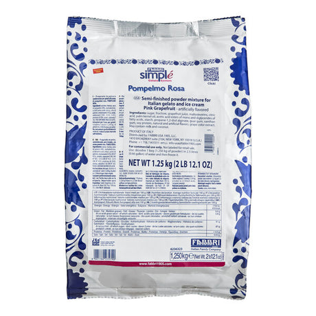 Fabbri 1.25 kg Pink Grapefruit Simple One-Step Soft Serve / Frozen Dessert Mix - 12/Case