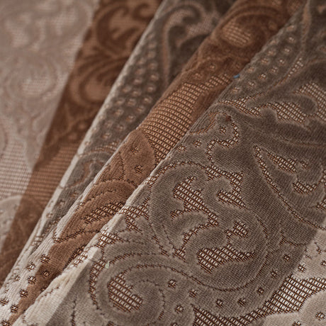 Brown/Beige Stiped Damask Cut-Out Velvet