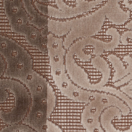 Brown/Beige Stiped Damask Cut-Out Velvet