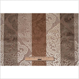 Brown/Beige Stiped Damask Cut-Out Velvet