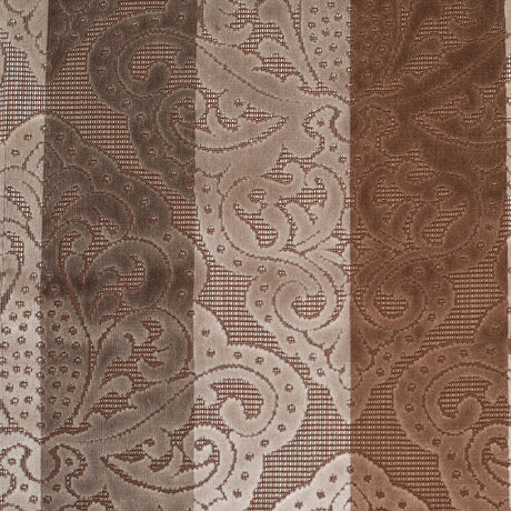 Brown/Beige Stiped Damask Cut-Out Velvet