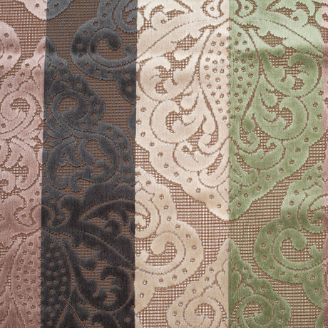 Green/Pink Stiped Damask Cut-Out Velvet