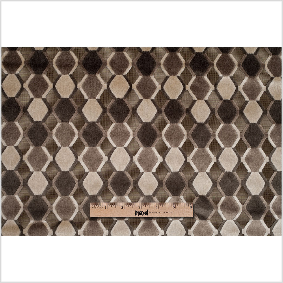 Gray/White Geometric Velvet