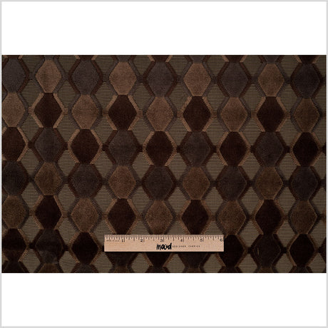 Brown Geometric Velvet