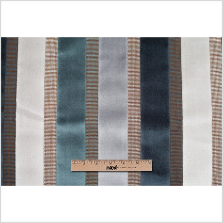Blue/Gray Striped Velvet
