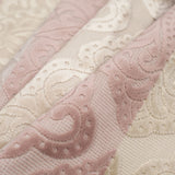 Gray/Pink Stiped Damask Cut-Out Velvet