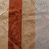 Rust Stiped Damask Cut-Out Velvet
