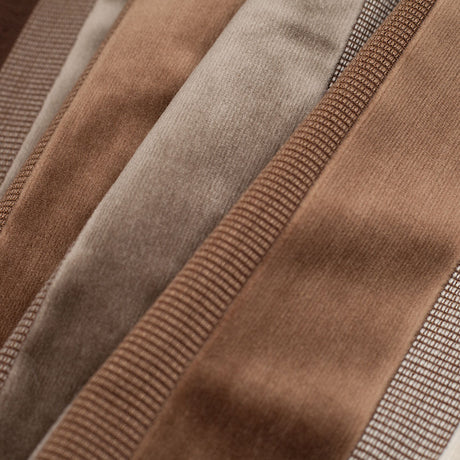 Brown/Gray Striped Velvet