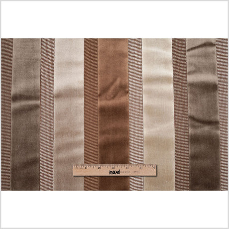 Brown/Gray Striped Velvet