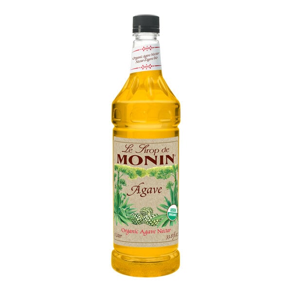 Monin Organic Agave Nectar Sweetener Syrup 1 Liter - 4/Case