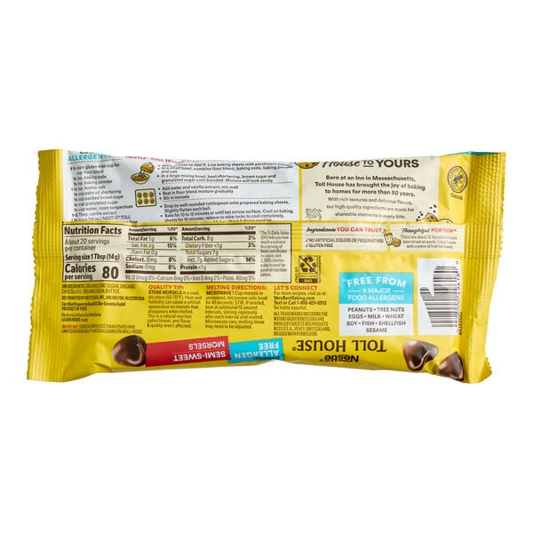 Nestle Toll House Organic Allergen-Free Semi-Sweet Chocolate 1M Morsels 10 oz. - 15/Case
