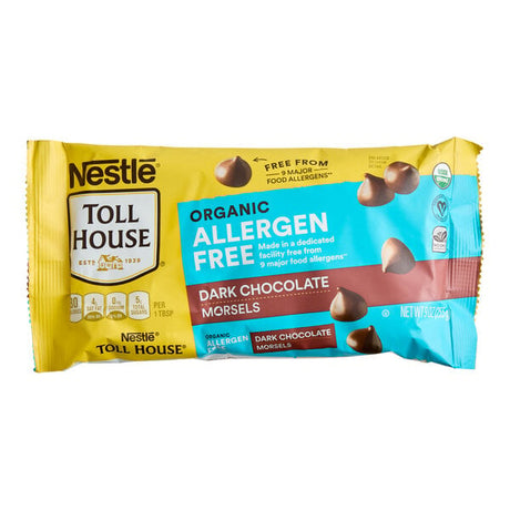 Nestle Toll House Organic Allergen-Free Dark Chocolate 1M Morsels 9 oz. - 15/Case