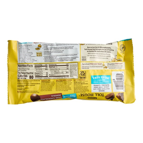 Nestle Toll House Organic Allergen-Free Dark Chocolate 1M Morsels 9 oz. - 15/Case